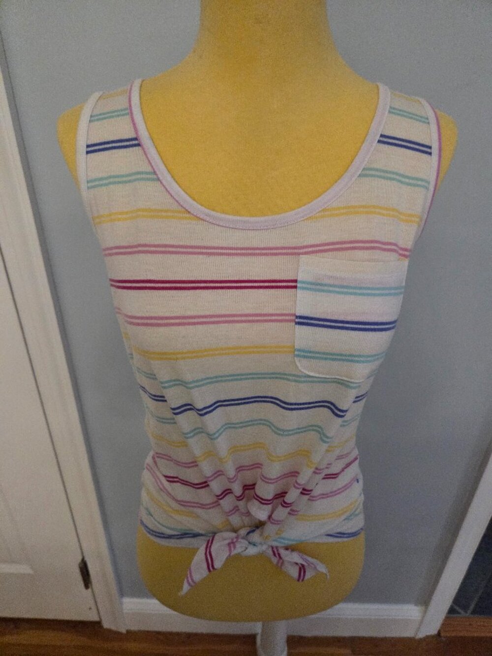 Rebellious One Tie Front Tank Top